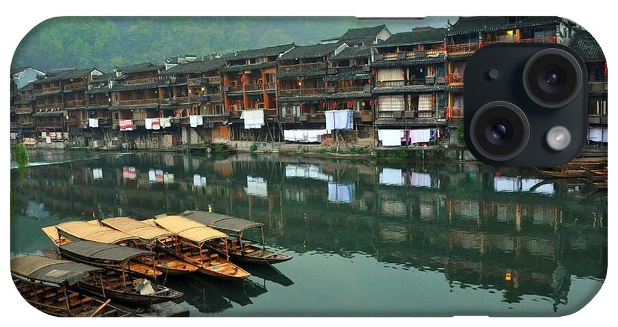 Tranquility iPhone Case featuring the photograph Reflections At Fenghuang Ancient Town by Missgeok