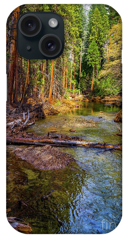 California iPhone Case featuring the photograph Reflections in Merced River by Roslyn Wilkins