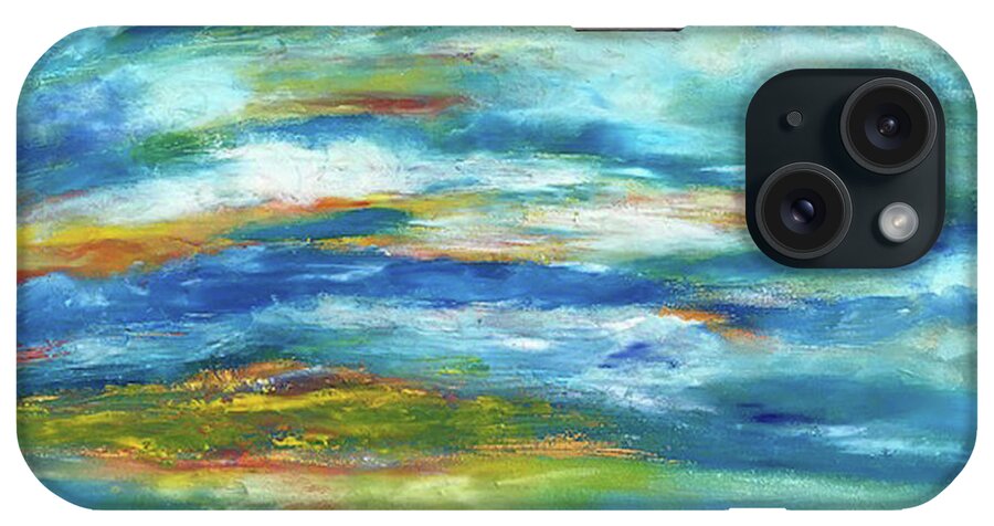 Sunset iPhone Case featuring the painting Rhapsody in Blue Sunset by Susan Grunin