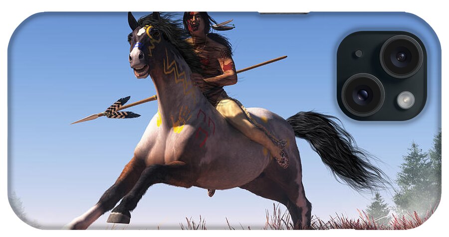 Riding Off To War iPhone Case featuring the digital art Riding Off to War by Daniel Eskridge