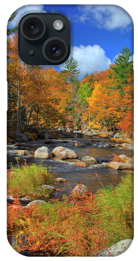 Orange Color iPhone Case featuring the photograph River In Autumn 1 by Cworthy