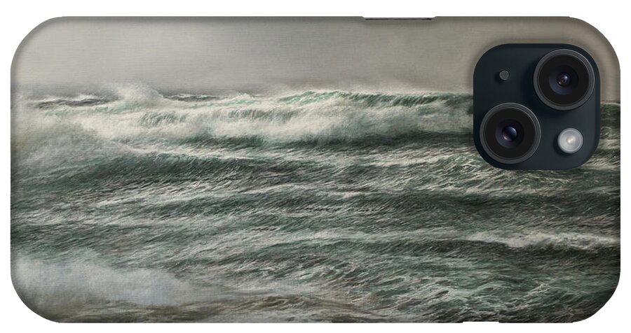 Seascape iPhone Case featuring the painting Roaring Sea by Hans Egil Saele