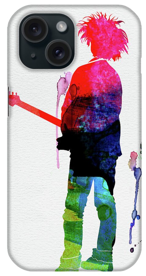 Cure iPhone Case featuring the mixed media Robert Smith Watercolor by Naxart Studio