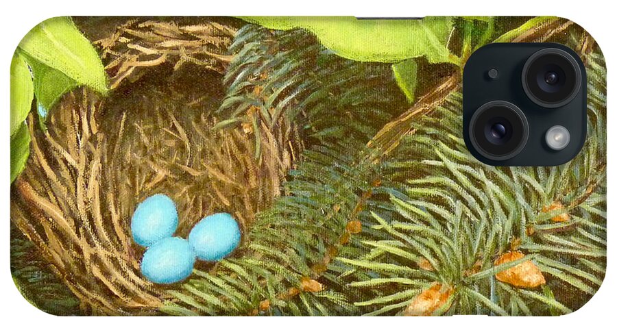 Bird iPhone Case featuring the painting Robin's Nest by Joe Bergholm