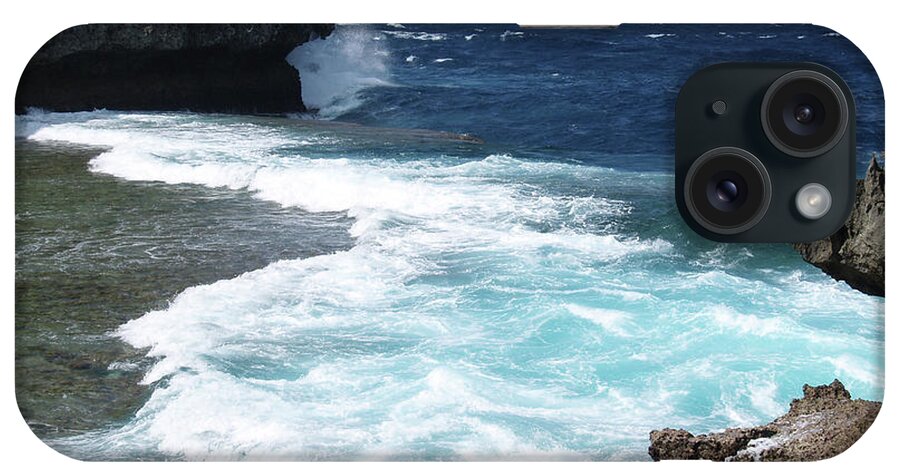 Waterscape iPhone Case featuring the photograph Rock ledge drop off by Eric Hafner