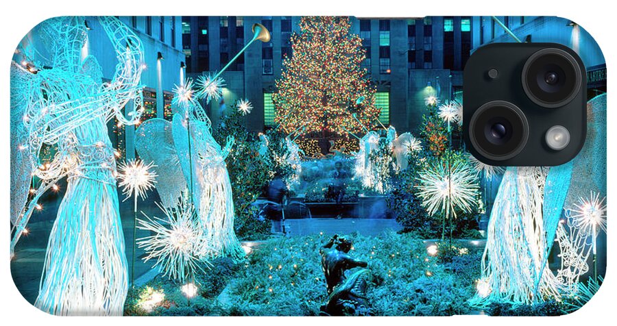 Estock iPhone Case featuring the digital art Rockefeller Center At Christmas, Ny by J.b. Grant