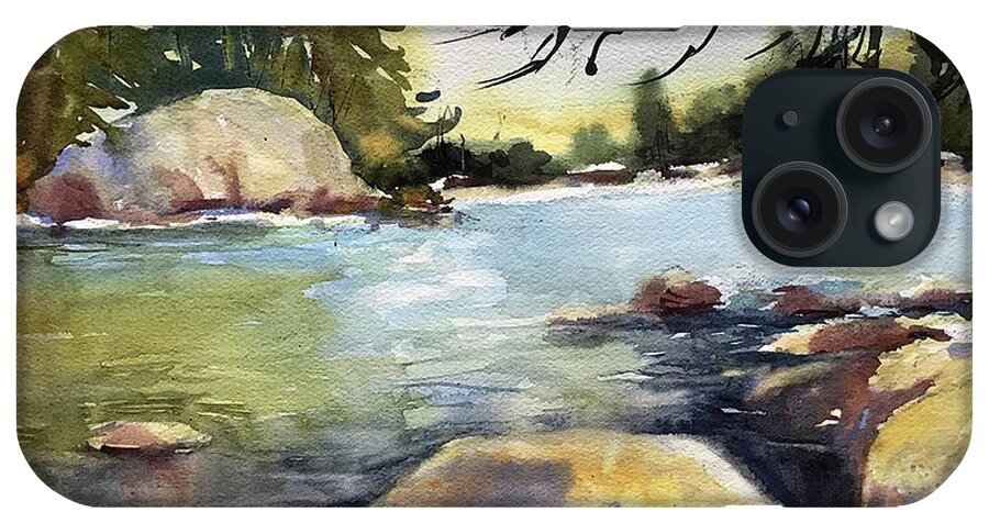 Landscape iPhone Case featuring the painting Rocking the River by Judith Levins