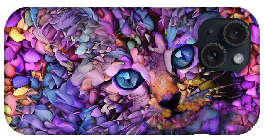 Tabby Kitten iPhone Case featuring the digital art Rocko the Purple Tabby Kitten by Peggy Collins