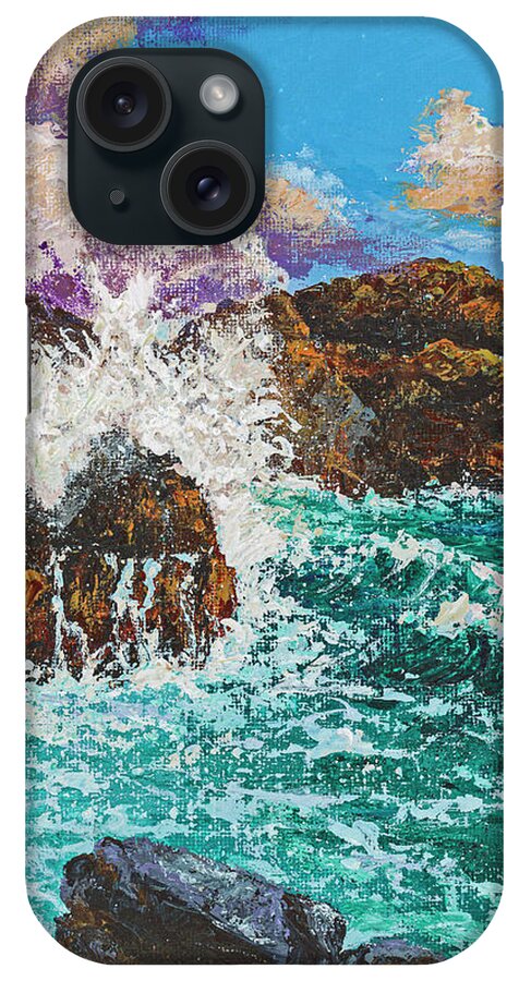 Seascape iPhone Case featuring the photograph Rocky Splash by Darice Machel McGuire