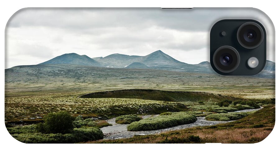 Scenics iPhone Case featuring the photograph Rondane Mountain Range At Distant by Ekely