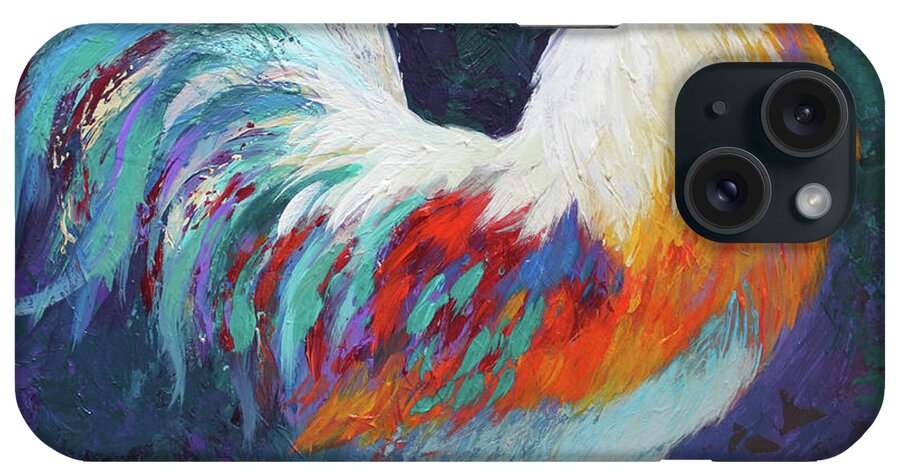 Rooster iPhone Case featuring the painting Rooster by Marion Rose