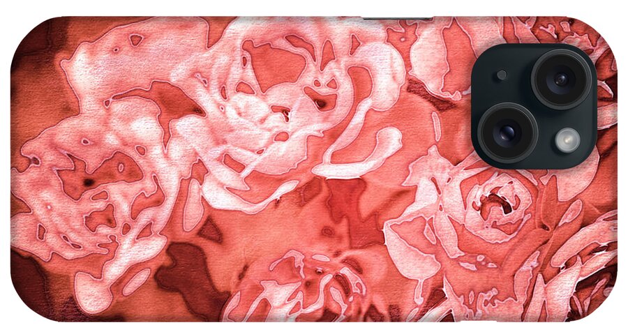 Roses In Coral Tones 44 iPhone Case featuring the photograph Roses In Coral Tones 44 by Anita Vincze