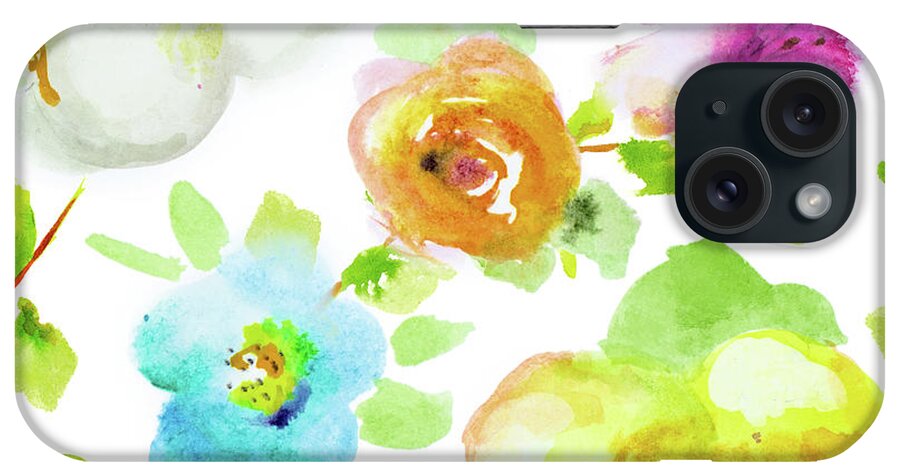 Rosy iPhone Case featuring the painting Rosy Vines II by Patricia Pinto