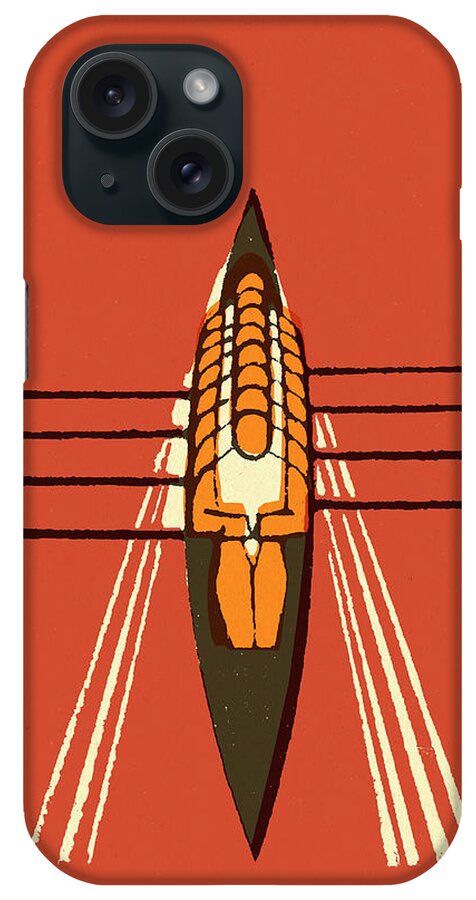 Athlete iPhone Case featuring the drawing Rowing Team by CSA Images