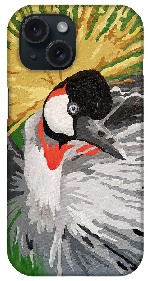 Crane iPhone Case featuring the painting Royalty Wears A Crown by Cheryl Bowman