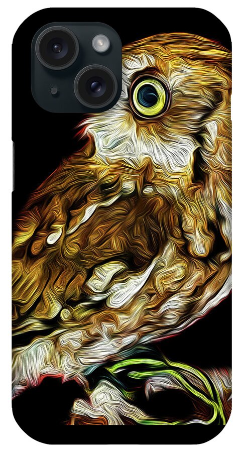 Eastern Screech Owl Owl Wildlife Florida iPhone Case featuring the digital art Ruby in Regard by Michael Allard