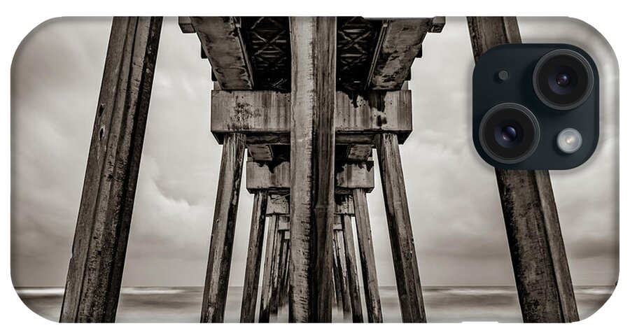 America iPhone Case featuring the photograph Russell Fields Pier - Panama City Beach in Sepia by Gregory Ballos