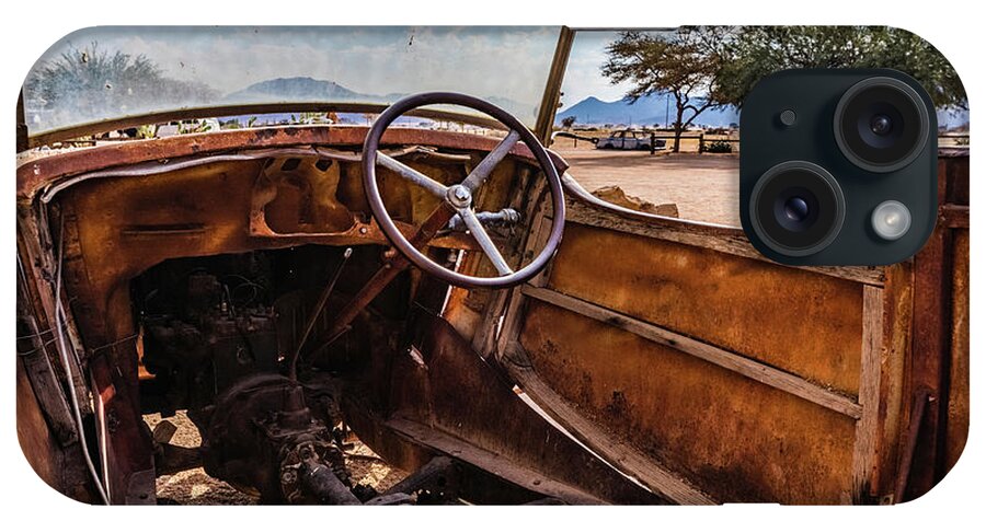 Car iPhone Case featuring the photograph Rusty car leftovers by Lyl Dil Creations