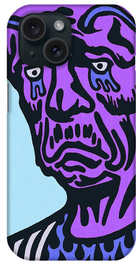 Alien iPhone Case featuring the drawing Sad Monster by CSA Images