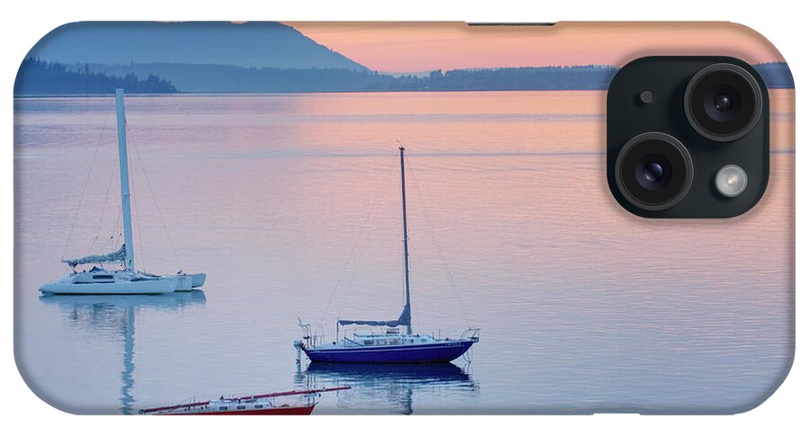 Scenics iPhone Case featuring the photograph Sailboats In Bellingham Bay Washington by Alan Majchrowicz