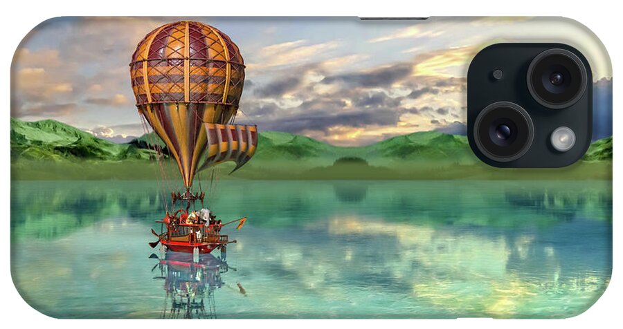 Hot iPhone Case featuring the digital art Sailing Away Daydream Steampunk Custom by Betsy Knapp