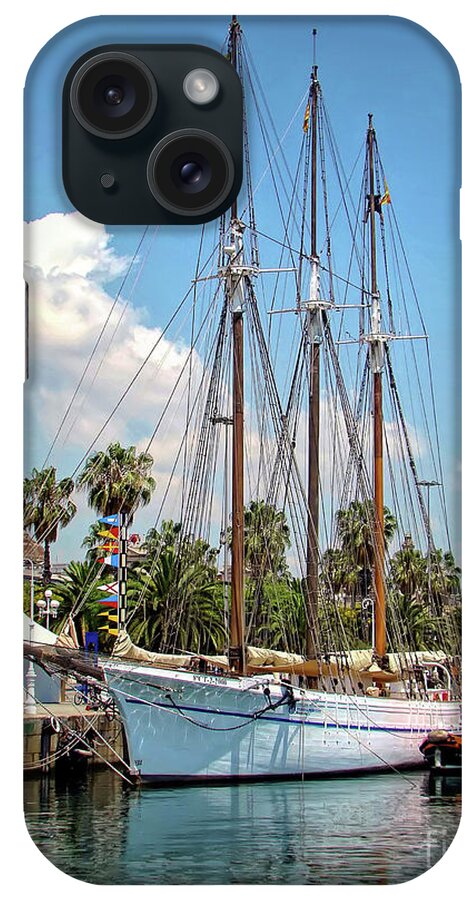 Ship iPhone Case featuring the photograph Sailing in Barcelona by Sue Melvin