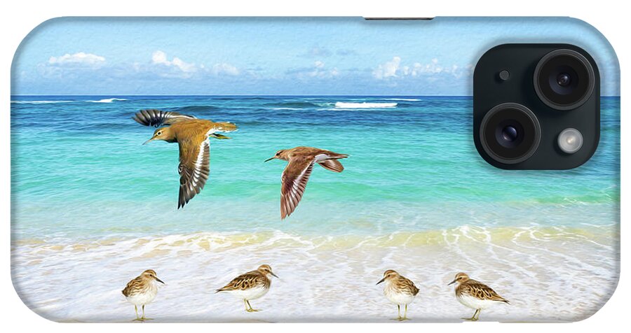 Sandpipers iPhone Case featuring the photograph Sandpiper Beach Party by Laura D Young