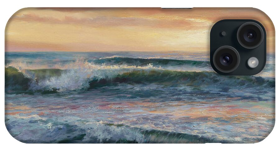 Oceans iPhone Case featuring the painting Saratossa Ocean Sunset by Laurie Snow Hein