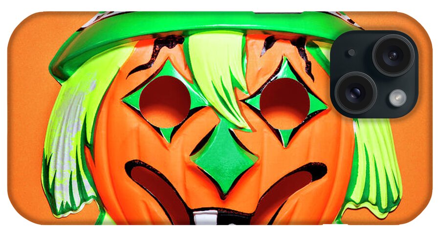 Accessories iPhone Case featuring the drawing Scarecrow Pumpkin Mask by CSA Images