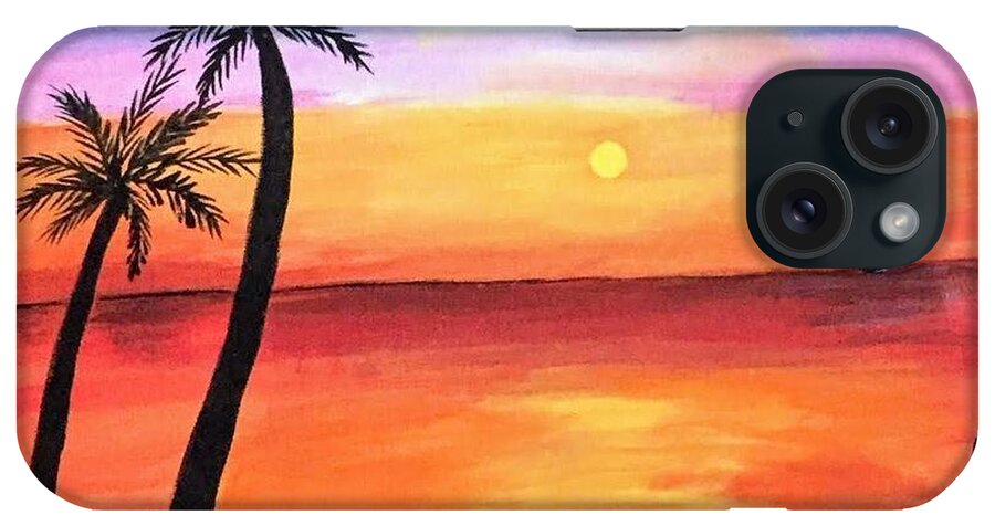 Canvas iPhone Case featuring the painting Scenary by Aswini Moraikat Surendran