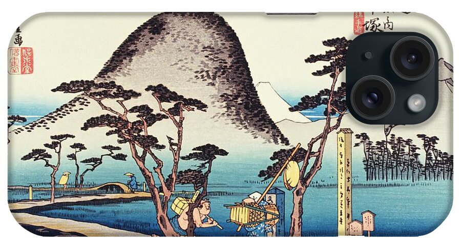 People iPhone Case featuring the digital art Scenery Of Hiratsuka In Edo Period by Daj