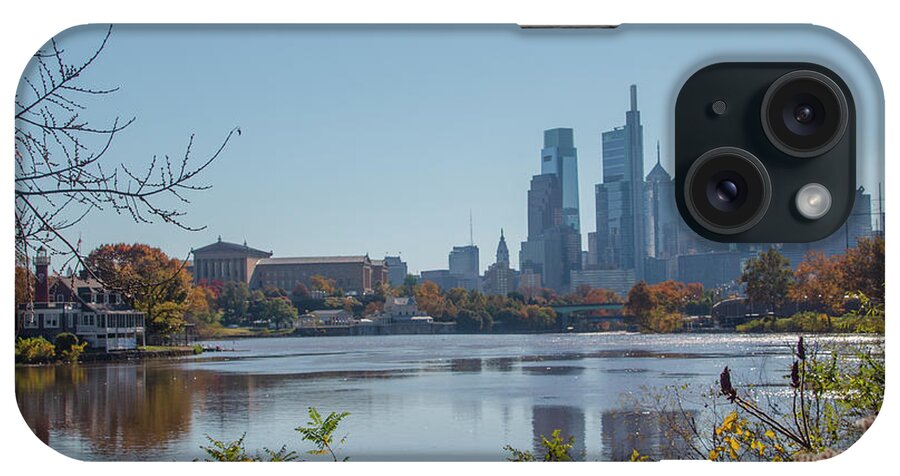 Schuylkill iPhone Case featuring the photograph Schuylkill River Skyline View - Philadelphia in Autumn by Bill Cannon