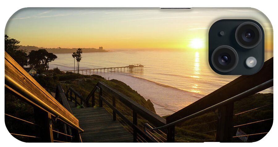 Surf iPhone Case featuring the photograph Scripps Sunset Stairway 1 by Richard A Brown