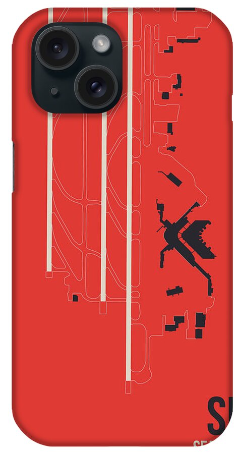 Sea Airport Layout iPhone Case featuring the digital art Sea Airport Layout by O8 Left