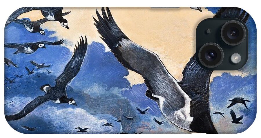 Sea Birds iPhone Case featuring the painting Sea Birds by Gw Backhouse