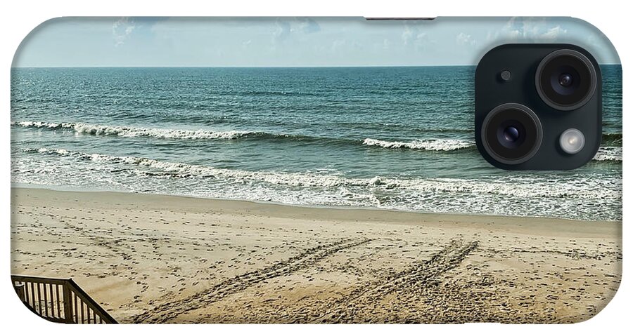 Sea Turtle iPhone Case featuring the photograph Sea Turtle Tracks Surf City Topsail Island N by Flippin Sweet Gear