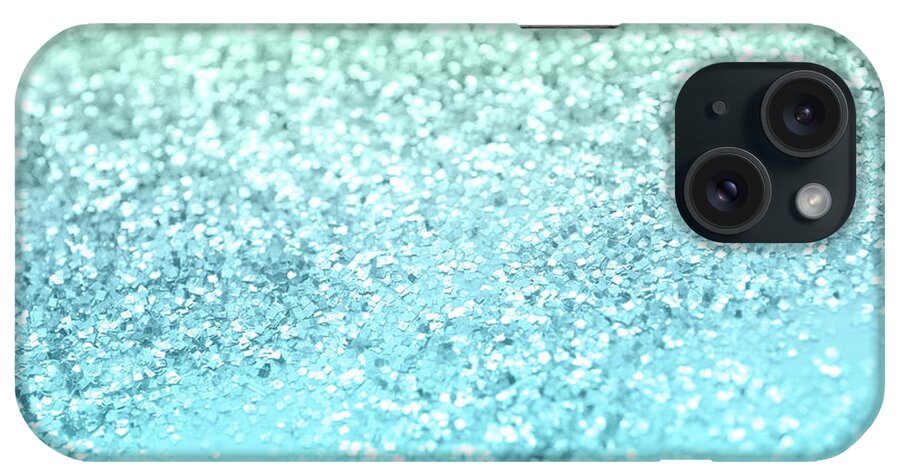 Photography iPhone Case featuring the mixed media Seafoam Aqua Ocean MERMAID Girls Glitter #1 #shiny #decor #art by Anitas and Bellas Art