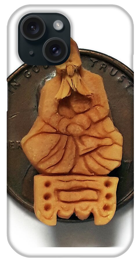 Keepaustinnuts iPhone Case featuring the sculpture Seated Sage on Pedestal by Ismael Cavazos