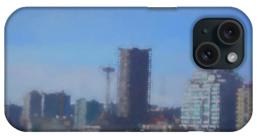 Seattle iPhone Case featuring the photograph Seattle Skyline digital pastels by Cathy Anderson
