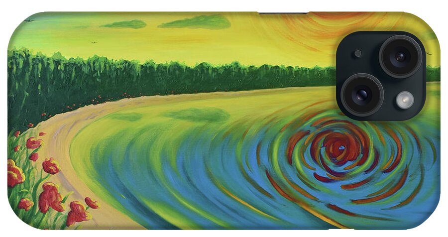 Secret iPhone Case featuring the painting Secret Blackhole Sunset Beach by Michael Morgan