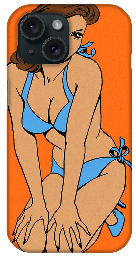 Adult iPhone Case featuring the drawing Seductive Woman by CSA Images