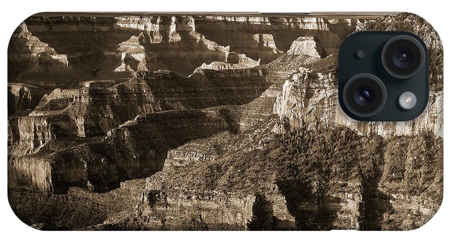 Grand Canyon Sepia iPhone Case featuring the photograph Sepia Grand Canyon 1 by Gordon Semmens