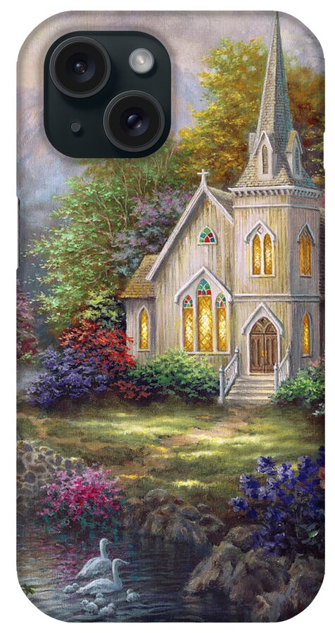 Serenity iPhone Case featuring the painting Serenity by Nicky Boehme