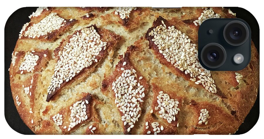 Bread iPhone Case featuring the photograph Sesame Seed Flower Scored Sourdough 2 by Amy E Fraser