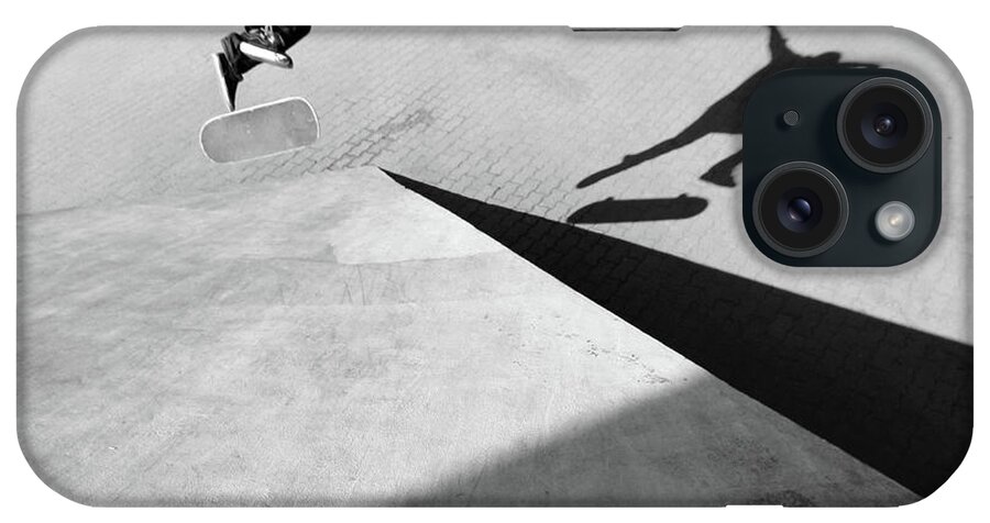 Shadow iPhone Case featuring the photograph Shadow Of Skateboarder by Mgs