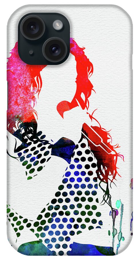 Shakira iPhone Case featuring the mixed media Shakira Watercolor by Naxart Studio