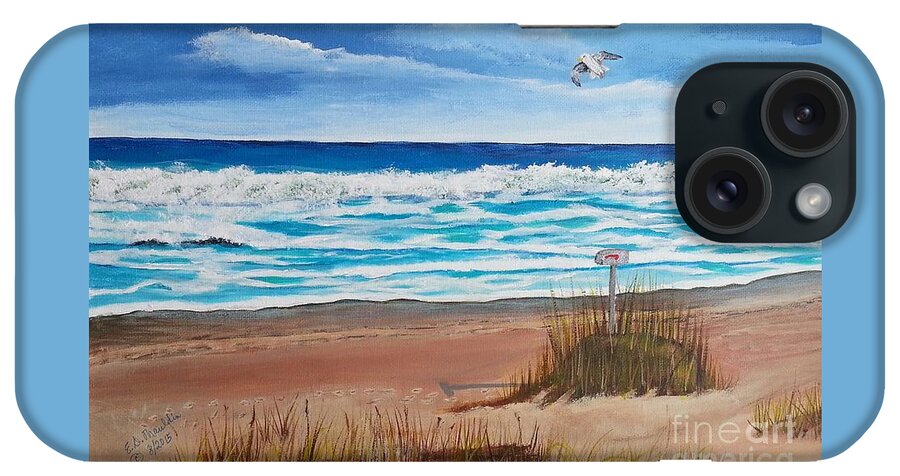 Beach iPhone Case featuring the painting Shangri-la Mailbox, 3rd in Mailbox Series by Elizabeth Mauldin