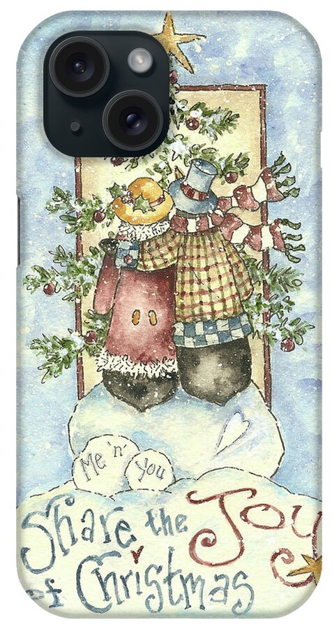 Two Penguins Sitting On A Snow Ball Looking At A Christmas Tree
?share The Joy Of Christmas? iPhone Case featuring the painting Share The Joy Of Christmas Penguins by Shelly Rasche
