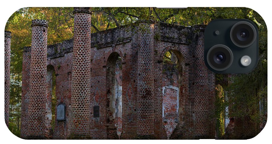 Church iPhone Case featuring the photograph Sheldon Church Ruins at Dawn by Jon Glaser
