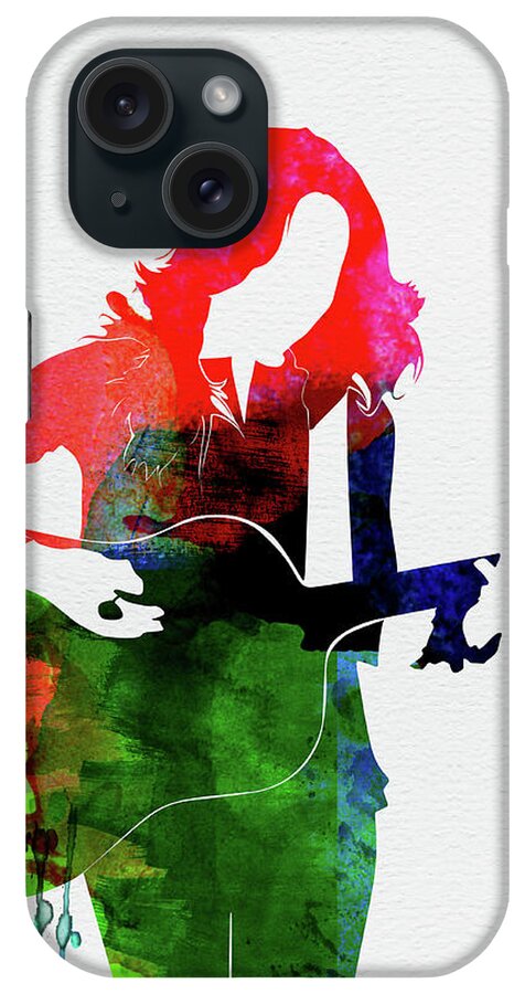 Sheryl Crow iPhone Case featuring the mixed media Sheryl Crow Watercolor by Naxart Studio